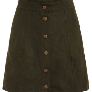 An army green skirt